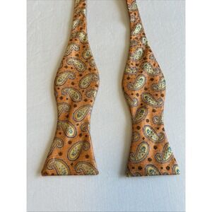 Robert Talbott Men's 100% Silk Orange Paisley Self Tie Bowtie
